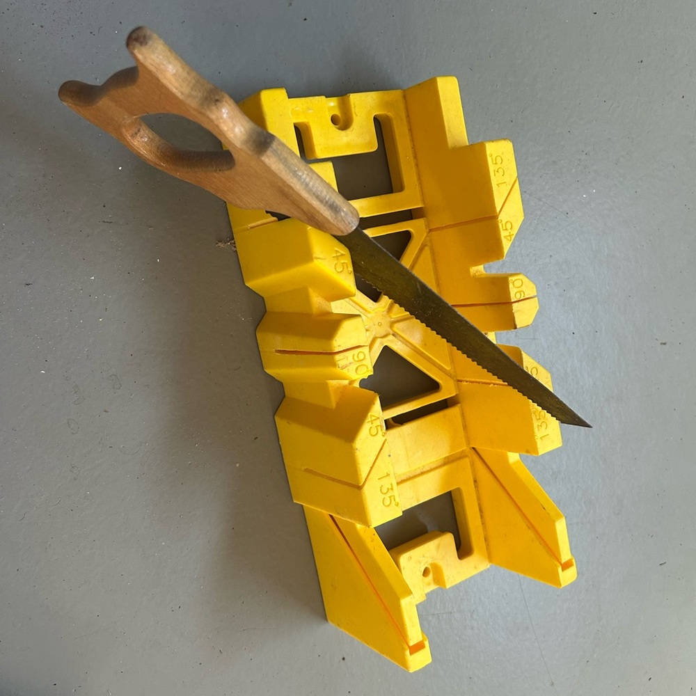 Yellow Miter Box with Saw